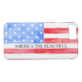 Coques Case-Mate iPhone Drapeau des Etats-Unis d'aquarelle (Dos (Horizontal))