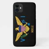 Coques Case-Mate iPhone Drapeau des îles Vierges américaines, noir (Dos)