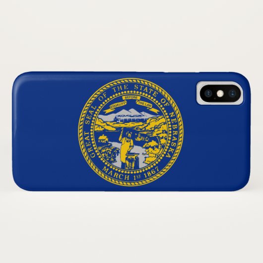 Coques Case-Mate iPhone Drapeau d'État du Nebraska (Dos (Horizontal))