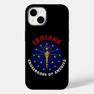 COQUE POUR iPhone 14 DRAPEAU D'ÉTAT INDIANA CROSSROADS