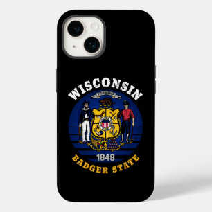 COQUE POUR iPhone 14 DRAPEAU D'ÉTAT WISCONSIN BADGER