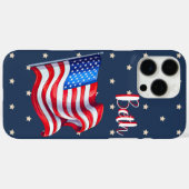 Coques Case-Mate iPhone Drapeau d'étoiles patriotique personnalisé (Verso (horizontal))