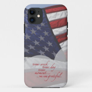 Coques Pour iPhone Drapeau du coeur patriotique, appréciation militai