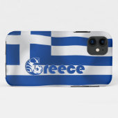 Coques Case-Mate iPhone Drapeau du football de la Grèce (Dos (Horizontal))