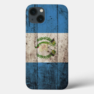 Coques Pour iPhone Drapeau du Guatemala sur le vieux grain en bois