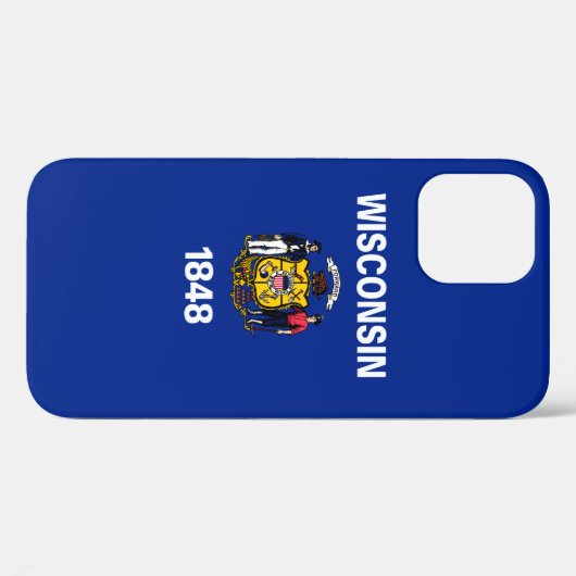 Coques Case-Mate iPhone Drapeau du Wisconsin (Verso (horizontal))