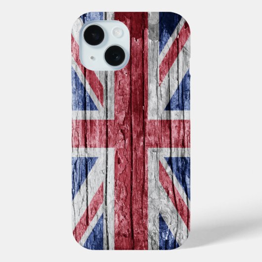 Coques Case-Mate iPhone drapeau en bois britannique (Verso)