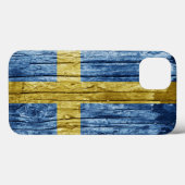 Coques Case-Mate iPhone Drapeau en bois de Suède (Verso (horizontal))