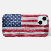 Coques Case-Mate iPhone Drapeau en bois des États-Unis (Verso (horizontal))