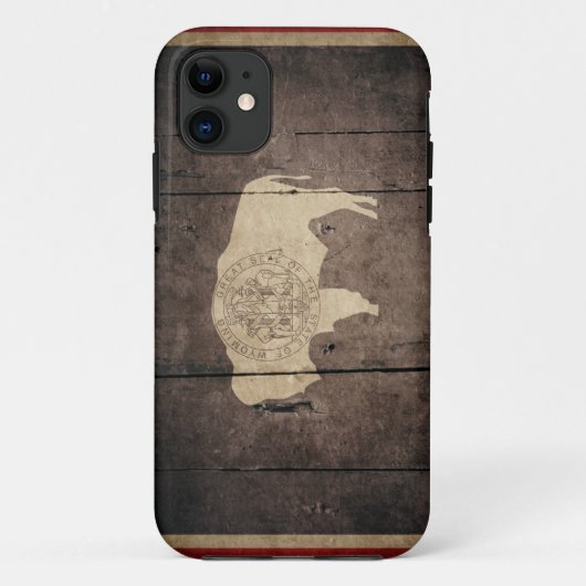 Coques Case-Mate iPhone Drapeau en bois rocailleux du Wyoming (Dos)