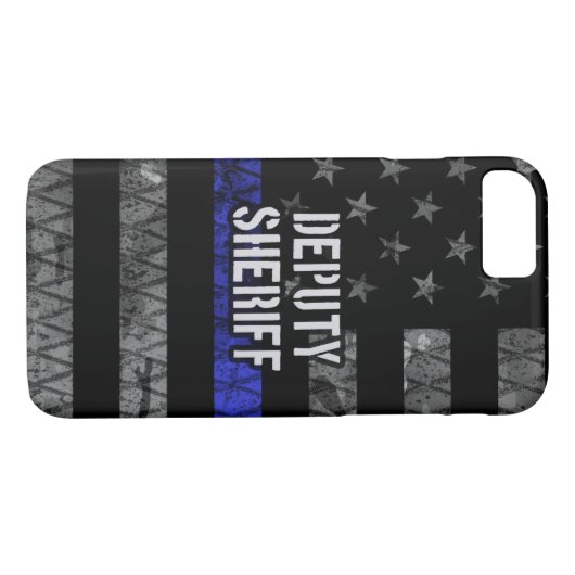 Coques Case-Mate iPhone Drapeau en détresse du shérif adjoint (Dos (Horizontal))
