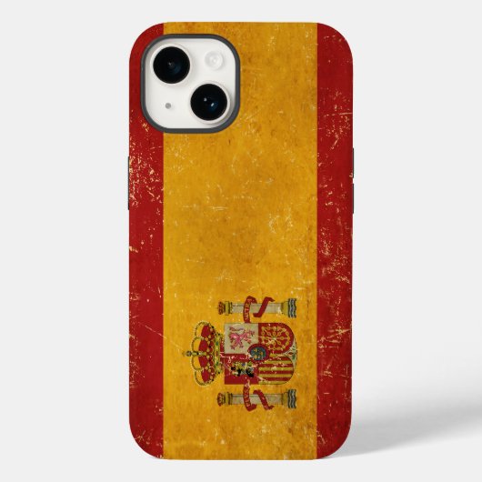 Coques Case-Mate iPhone Drapeau espagnol Vintage Grunge (Verso)