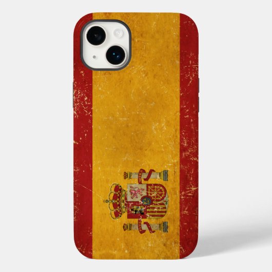 Coques Case-Mate iPhone Drapeau espagnol Vintage Grunge (Verso)