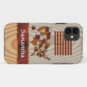 Coques Case-Mate iPhone Drapeau et carte en bois américain (Dos (Horizontal))