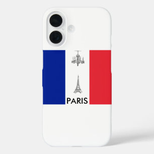 Coques iPhone 16 Drapeau français à thème Paris