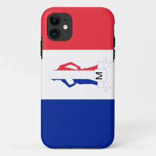 Coques Pour iPhone Drapeau français et monogramme fille