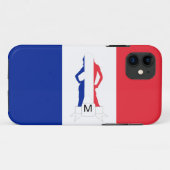 Coques Case-Mate iPhone Drapeau français et monogramme fille (Dos (Horizontal))