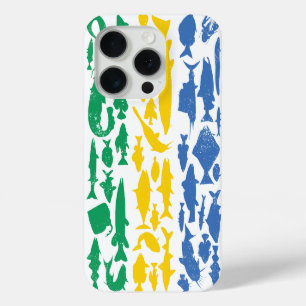 Coque iPhone 15 Pro Drapeau gabonais fait de poisson - Design de pêche