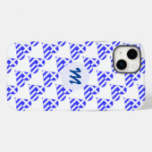 Coques Case-Mate iPhone Drapeau grec cœur amour carrelé initiale (Verso (horizontal))