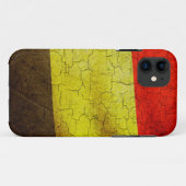 Coques Case-Mate iPhone Drapeau Grunge Belgique (Dos (Horizontal))