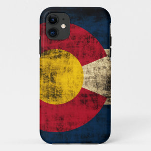 Coque iPhone 11 Drapeau grunge du Colorado