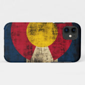 Coques Case-Mate iPhone Drapeau grunge du Colorado (Dos (Horizontal))