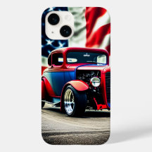 Drapeau Hot Rod et américain