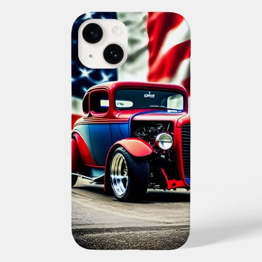 Coques Case-Mate iPhone Drapeau Hot Rod et américain (Verso)