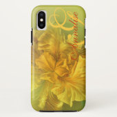 Coques Case-Mate iPhone Drapeau iris fleurs fleuris jaune main art (Dos)