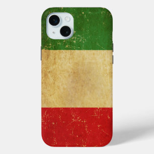 Coque iPhone 15 Mini Drapeau italien Vintage Grunge