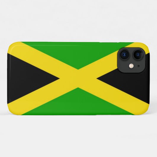 Coques Case-Mate iPhone Drapeau jamaïcain, noir, vert et jaune (Dos (Horizontal))