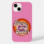 Coques Case-Mate iPhone Drapeau lesbien : LGBTQ - Ici et Queer (Verso)