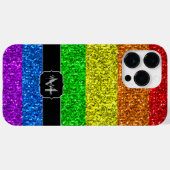 Coques Case-Mate iPhone Drapeau LGBT vibrante parties scintillant arc-en-c (Verso (horizontal))