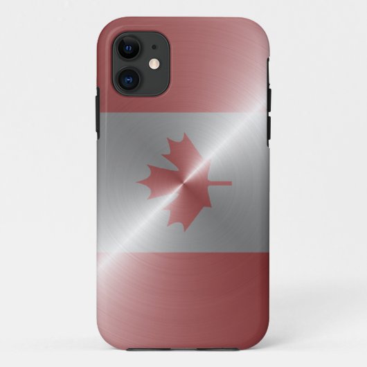Coques Case-Mate iPhone Drapeau métallique du Canada (Dos)