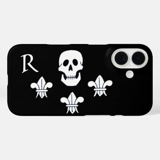 COQUES Case-Mate iPhone DRAPEAU MONOGRAMME CRÂNE JOLLY ROGER ET TROIS LILA (Verso (horizontal))