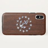Coques Case-Mate iPhone Drapeau nautique américain Ancre Étoiles Imprimer (Dos (Horizontal))