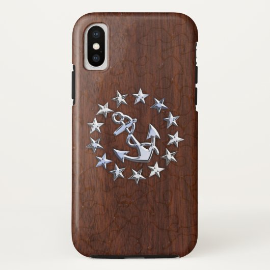 Coques Case-Mate iPhone Drapeau nautique américain Ancre Étoiles Imprimer (Dos)