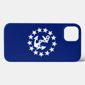 Coques Case-Mate iPhone Drapeau nautique Ancre étoiles Bleu (Verso (horizontal))