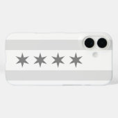 Coques Case-Mate iPhone Drapeau Noir de Chicago (Verso (horizontal))