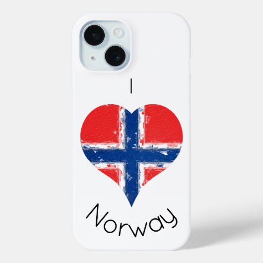 Coques Case-Mate iPhone Drapeau norvégien I Heart Norway (Verso)