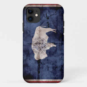 Coque iPhone 11 Drapeau patiné du Wyoming