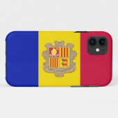 Coques Case-Mate iPhone Drapeau patriotique d'Andorre (Dos (Horizontal))