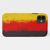 Coques Case-Mate iPhone Drapeau peint Grunge de l'Allemagne (Dos (Horizontal))