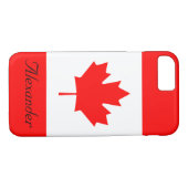 Coques Case-Mate iPhone Drapeau rouge et blanc personnalisé du Canada Feui (Dos (Horizontal))