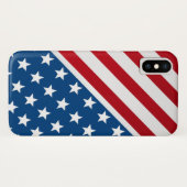 Coques Case-Mate iPhone Drapeau rouge et bleu américain Motif (Dos (Horizontal))