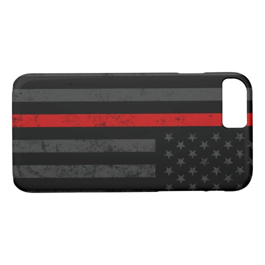 Coques Case-Mate iPhone Drapeau sale foncé de pompier (Dos (Horizontal))