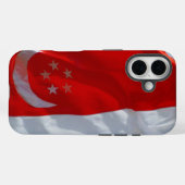 Coques Case-Mate iPhone drapeau singapour (Verso (horizontal))