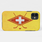 Coques Case-Mate iPhone Drapeau suisse de hockey sur glace (Dos (Horizontal))