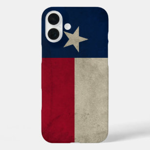 iPhone 16 Plus Case Drapeau Texas Grunge - Étoile solitaire