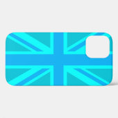 Coques Case-Mate iPhone Drapeau Turquoise Union Jack britannique (Verso (horizontal))